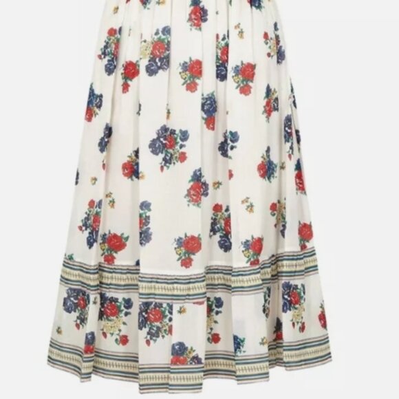 Tory Burch Meadow Folly Cotton Voile Floral Multi Midi Dress M $398 - Picture 6 of 10